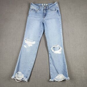 Rewash Jeans Womens Size 26/3 Straight Distressed Frayed Hem Blue